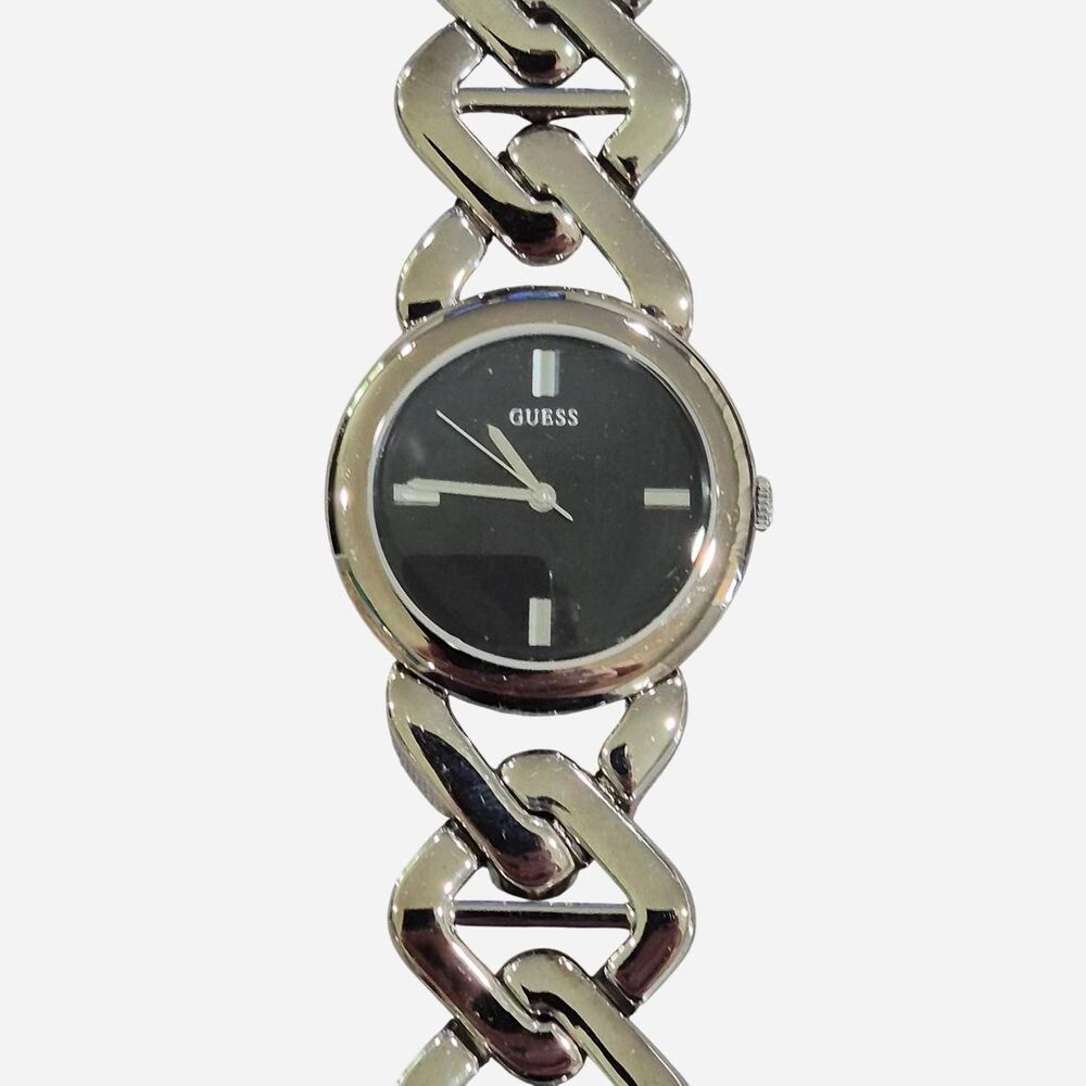 Guess Women's Silver and Black Watch